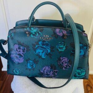 Beautiful Coach Satchel/Tote handbag in vibrant teal/seafoam/blue-green